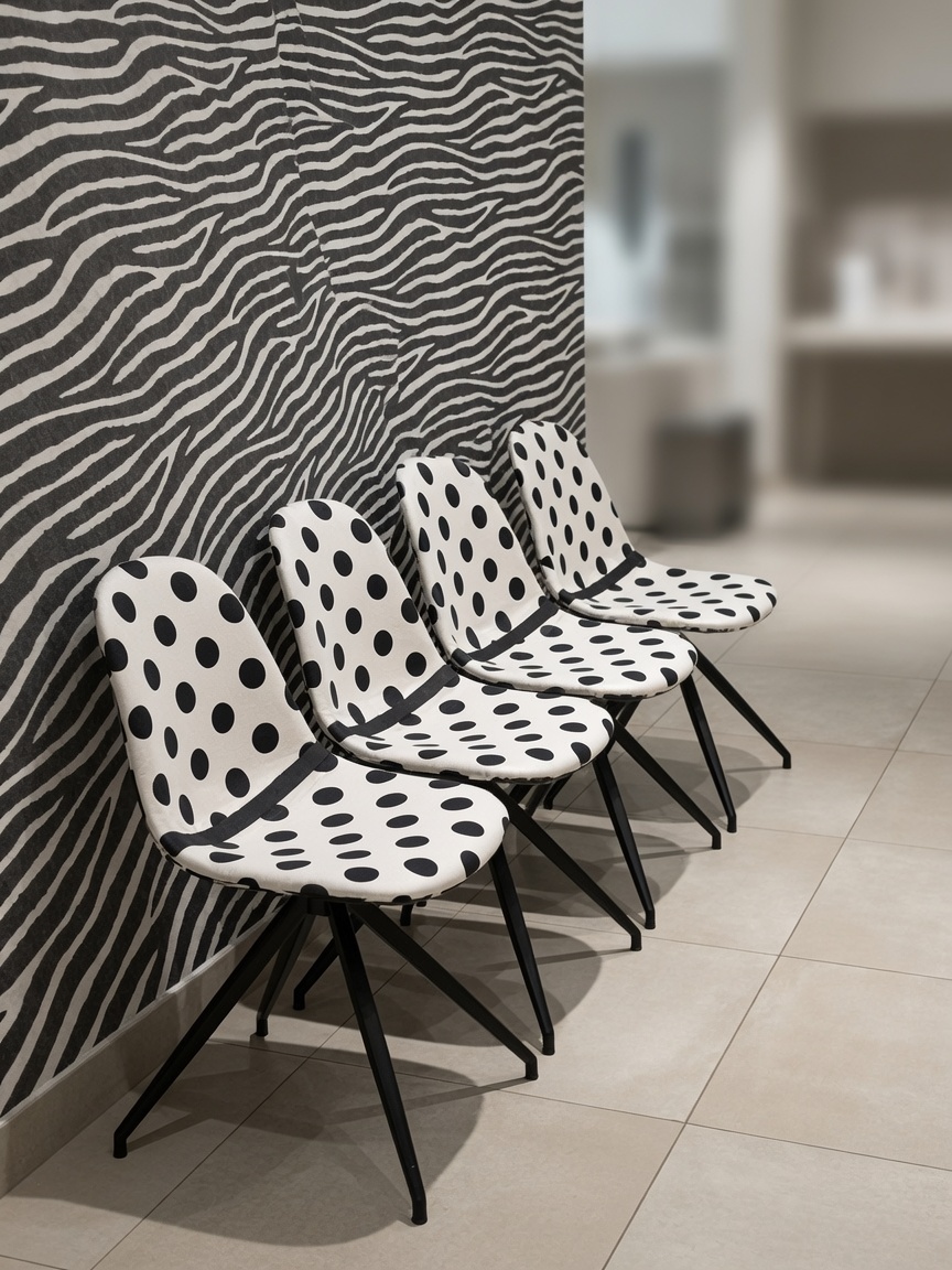 Polka dot dining chairs