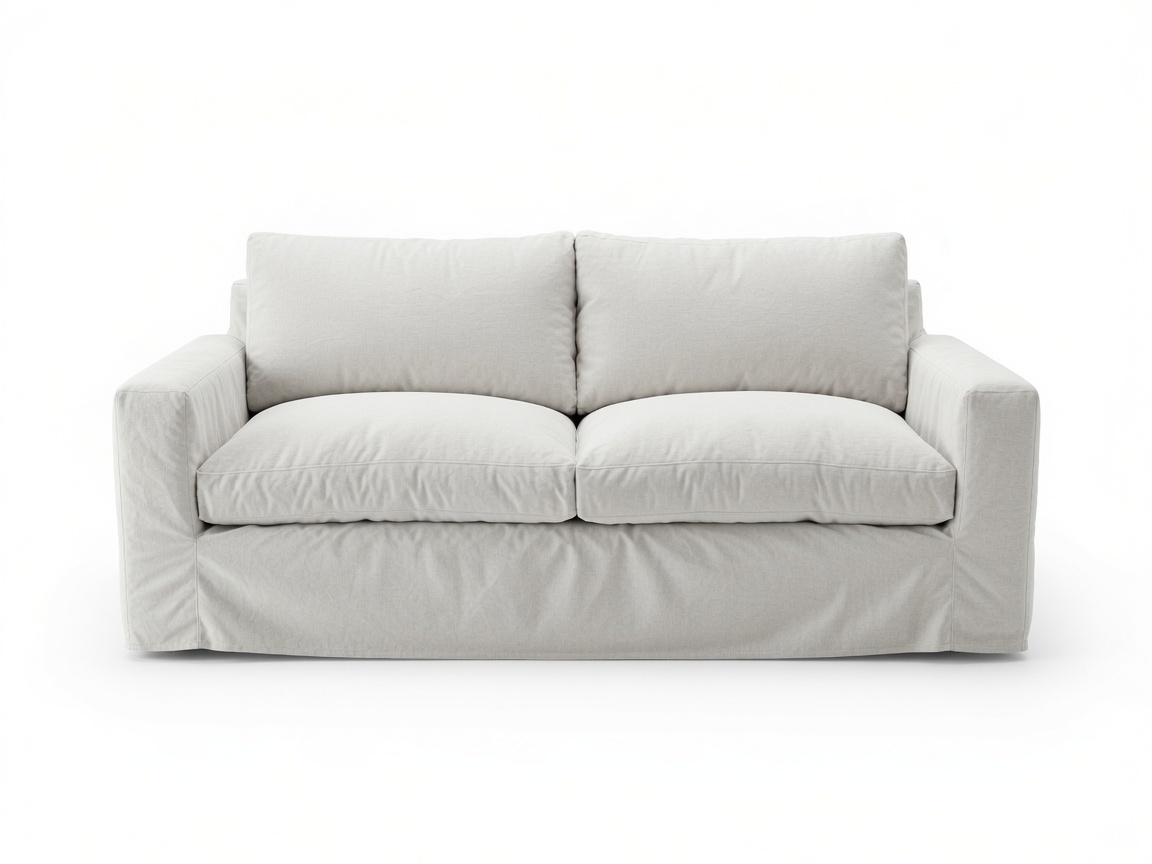 Light grey slipcover sofa
